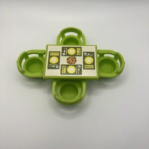 Fisher Price Little People Green Dining Room Table & Chairs. Vintage 1970’s